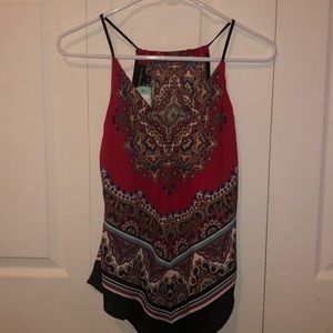 Spaghetti strap patterned Blouse from Fortune Ivy